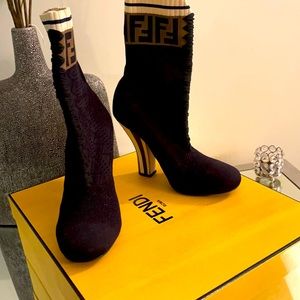 Fendi Boots with Striking Black and White Heel